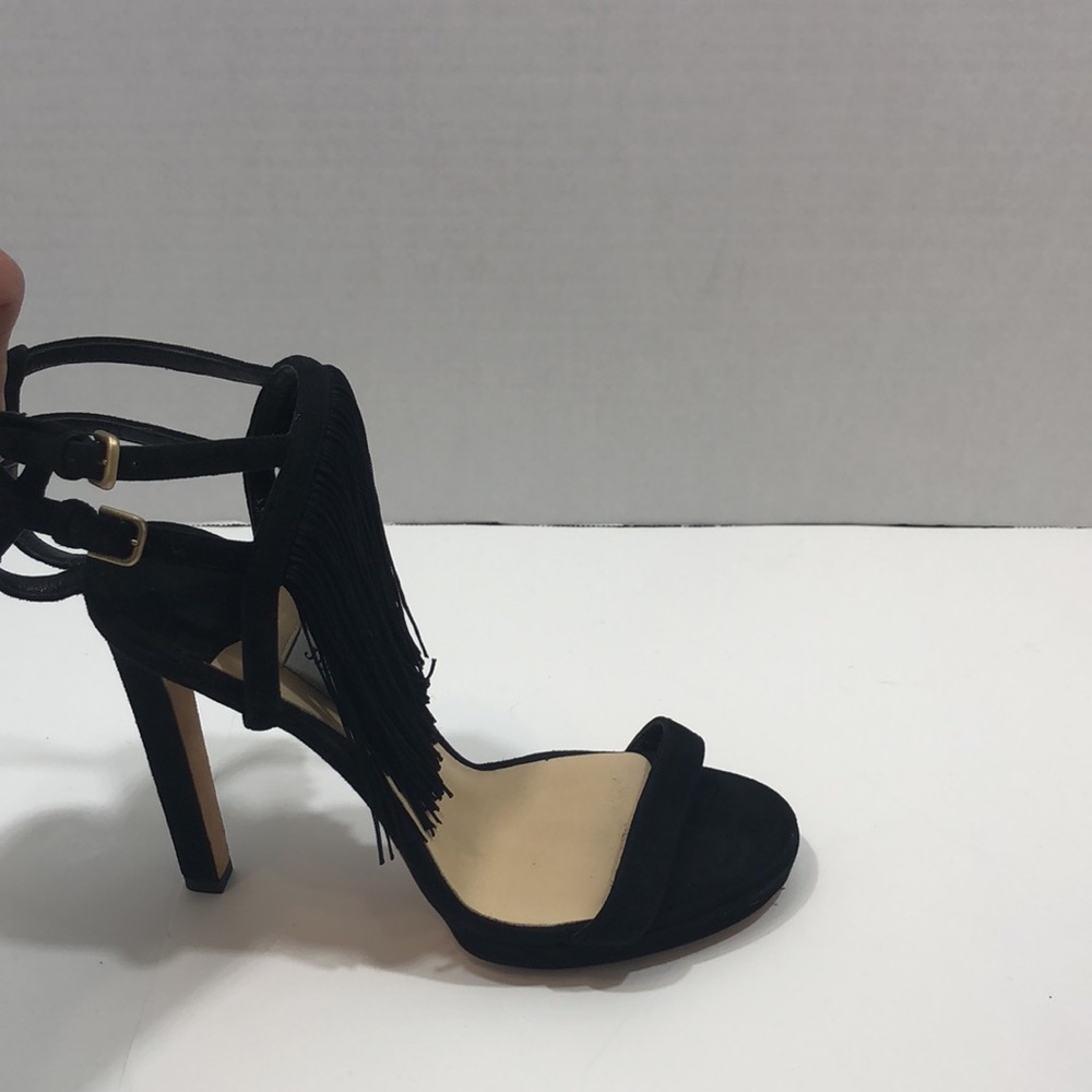 Jimmy Choo Farrah Fringe Black Sandal  Size 37 ½ - Picture 5 of 8